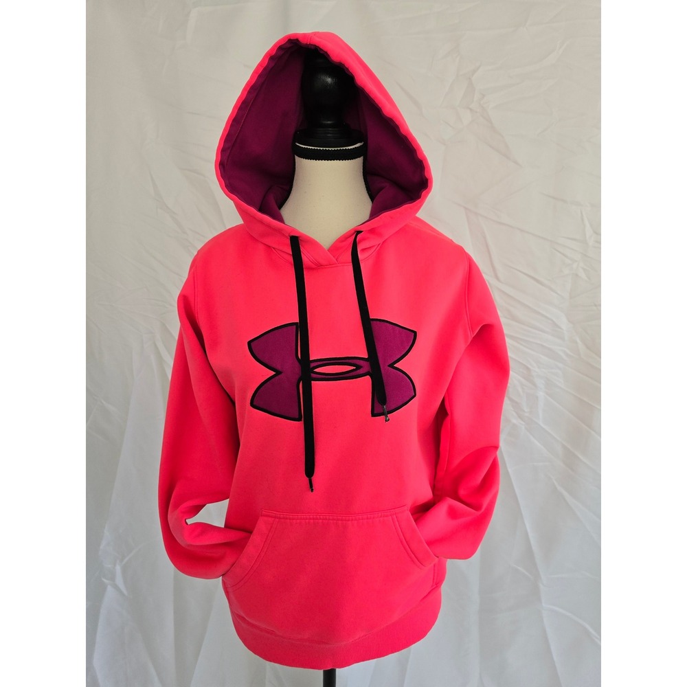 Under Armour‎ Women's Pink Purple Logo Hoodie Sweatshirt Size Small UA Storm